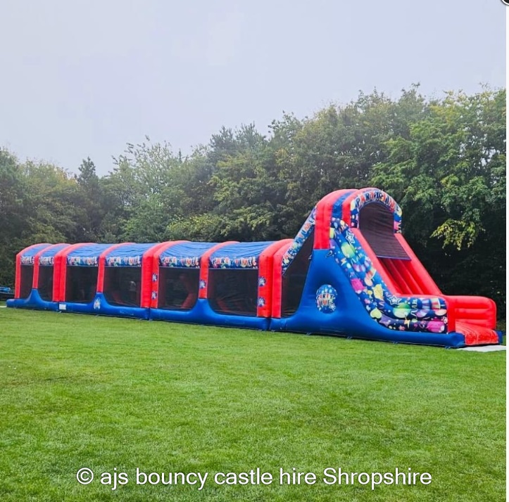 100ft Mega Assault Course Hire | Inflatable Obstacle Course Shropshire